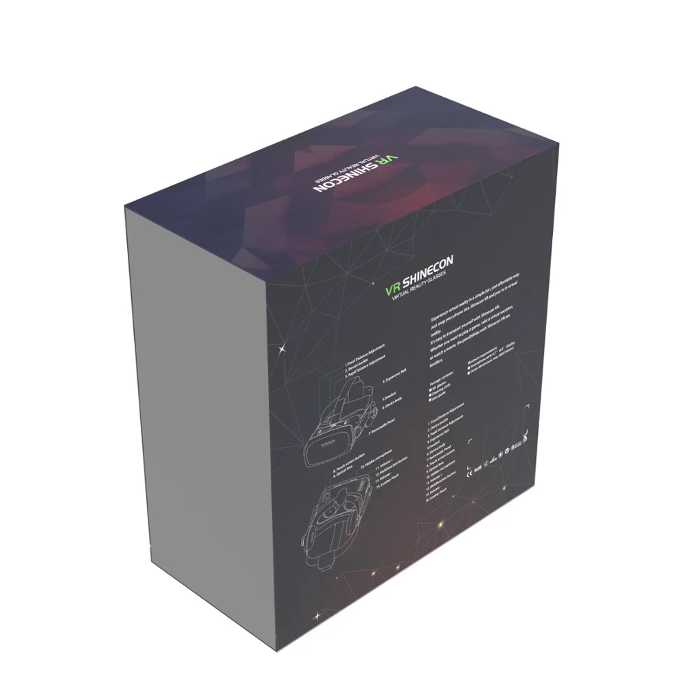 VR Shinecon Virtual Reality HD Movie VR Headset for 3.5" - 6.5" Smartphone 3D VR Box
