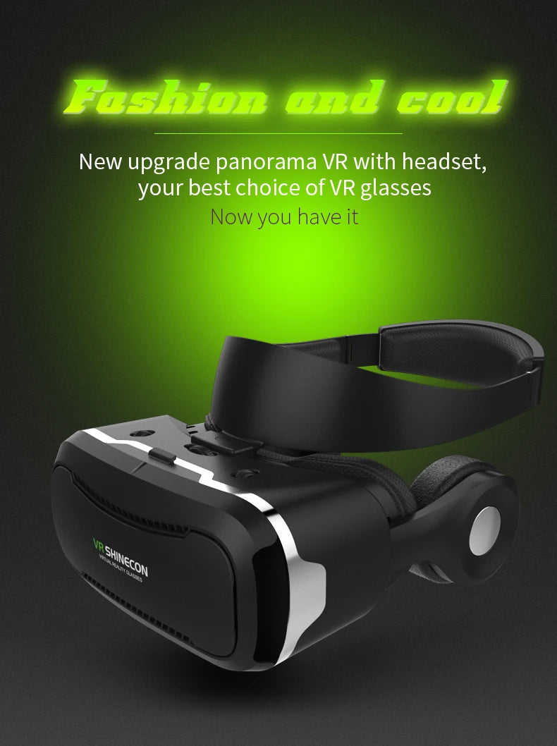 VR SHINECON Watch Football Match & Movies Playing Various 3D Games HD 3D VR Headset