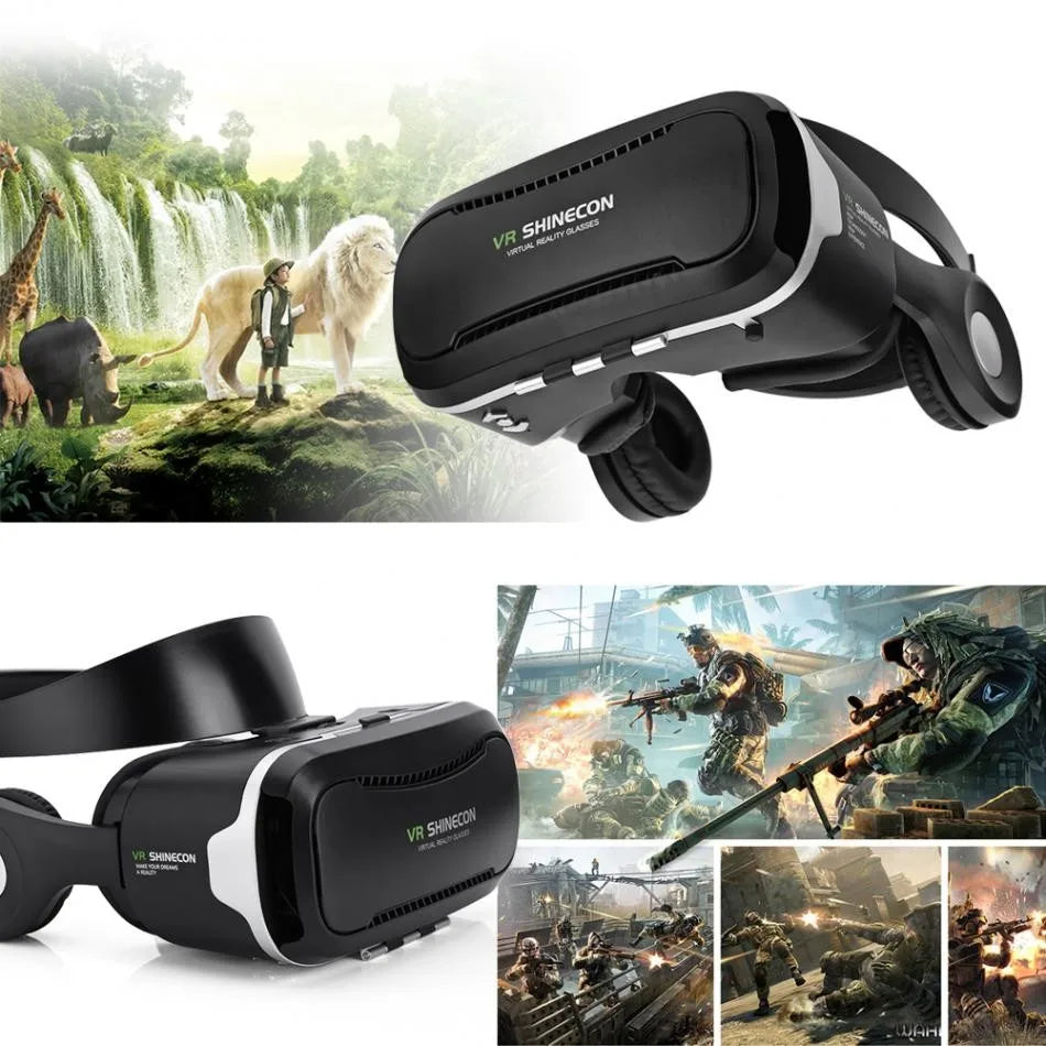VR SHINECON Watch Football Match & Movies Playing Various 3D Games HD 3D VR Headset