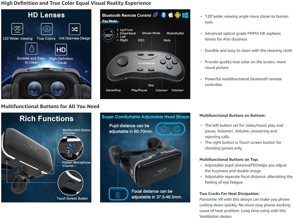 Virtual reality myopia below 700 degrees IPD adjustable Christmas gift Metaverse virtual reality glasses