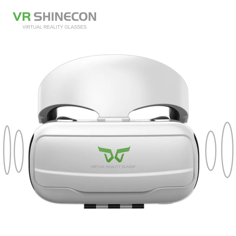 VR Shinecon 3D Virtual Reality Glasses with Earphones, High Definition Voice VR Earphones with Earphones